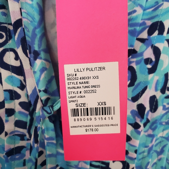 Lilly Pulitzer Marilina Tunic Dress Aqua Spritz… - Picture 7 of 13